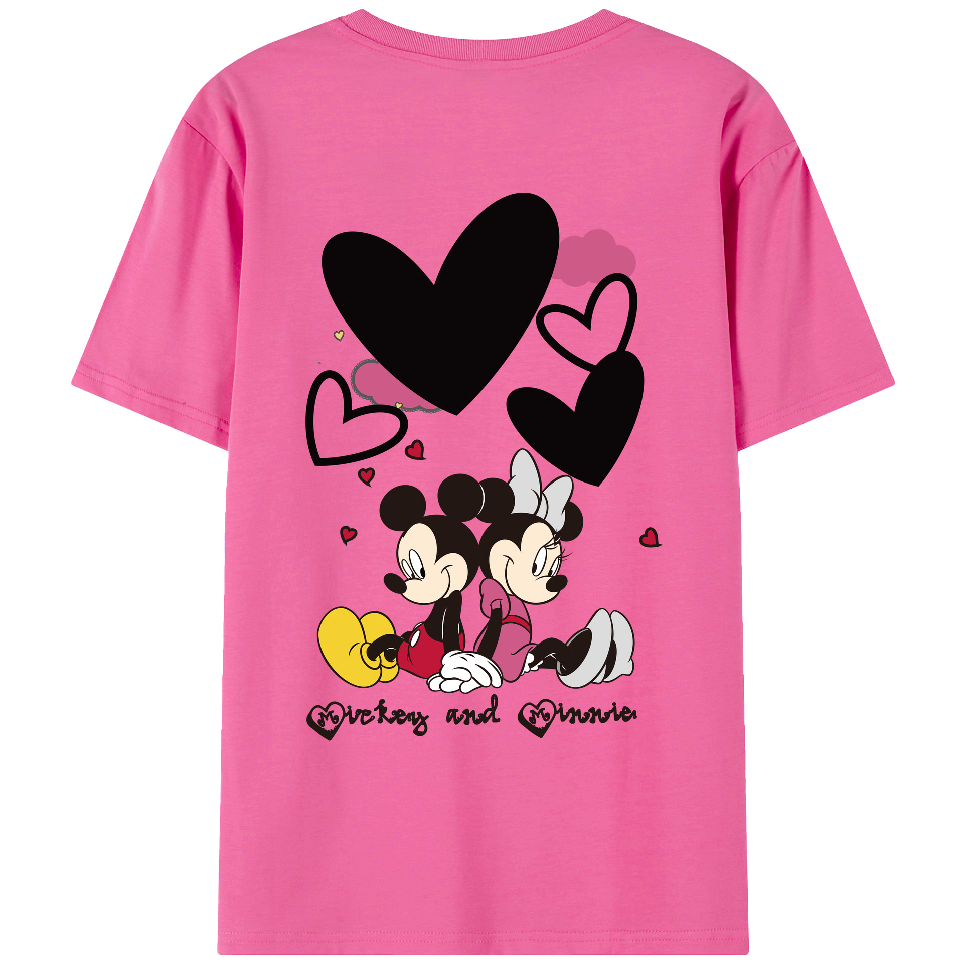 （画像用） ミッキーマウス Mickey Mouse レディース半袖Tシャツ(バックプリント)